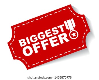 red vector illustration banner biggest offer