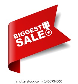 red vector illustration banner biggest sale
