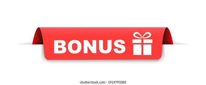 Red Vector Illustration Banner Bonus Gift