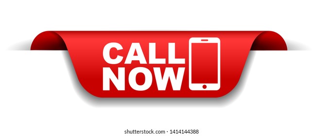 red vector illustration banner call now