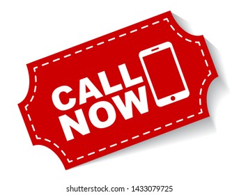 red vector illustration banner call now