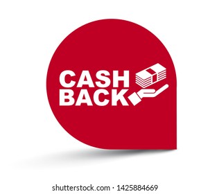 red vector illustration banner cash back