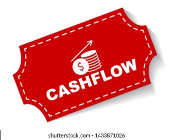 Red Vector Illustration Banner Cashflow