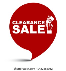 red vector illustration banner clearance sale