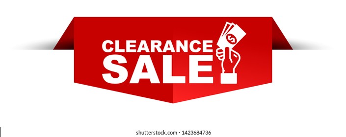 red vector illustration banner clearance sale