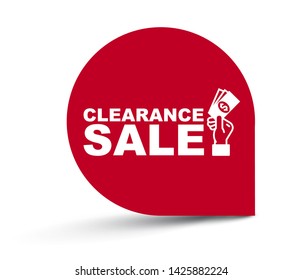 red vector illustration banner clearance sale