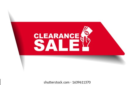 red vector illustration banner clearance sale