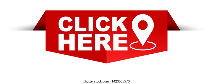 red vector illustration banner click here