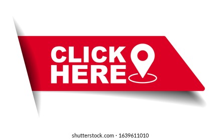 red vector illustration banner click here