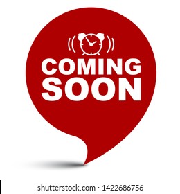 red vector illustration banner coming soon