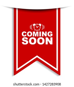 red vector illustration banner coming soon