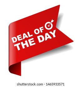 red vector illustration banner deal of the day