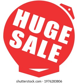 RED VECTOR ILLUSTRATION BANNER FOR DESIGN HUGE SALE