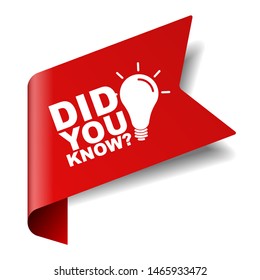 red vector illustration banner did you know