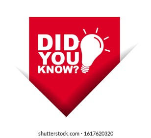 red vector illustration banner did you know
