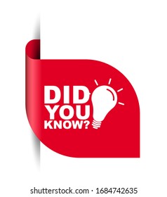 red vector illustration banner did you know