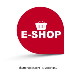 red vector illustration banner eshop