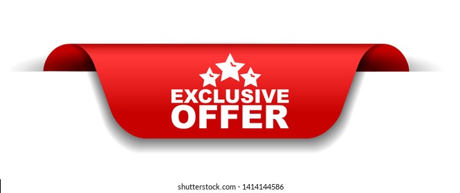 red vector illustration banner exclusive offer