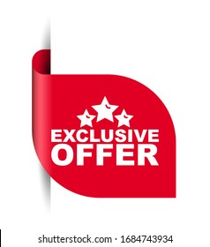oferta exclusiva de banner de ilustración de vector rojo