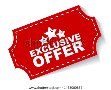 red vector illustration banner exclusive offer