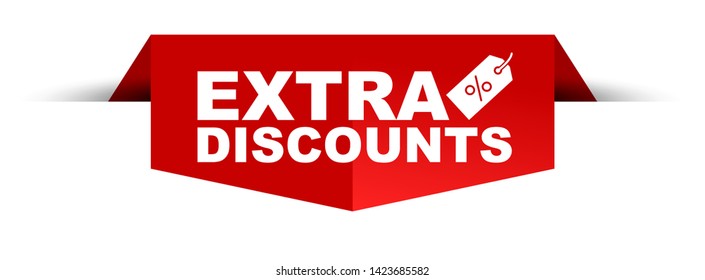 red vector illustration banner extra discounts