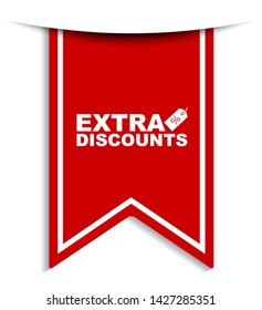red vector illustration banner extra discounts