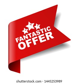 red vector illustration banner fantastic offer