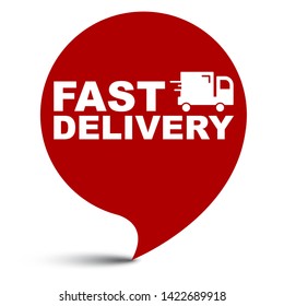 red vector illustration banner fast delivery