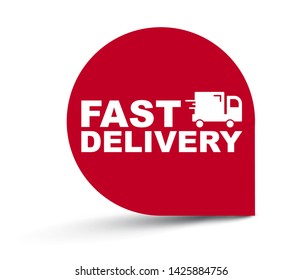 red vector illustration banner fast delivery