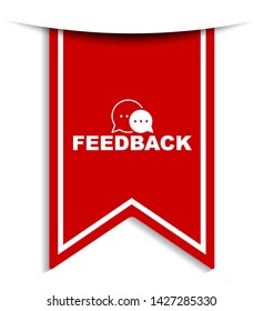 red vector illustration banner feedback
