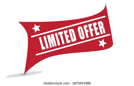 RED VECTOR ILLUSTRATION BANNER FLAG LIMITED OFFER