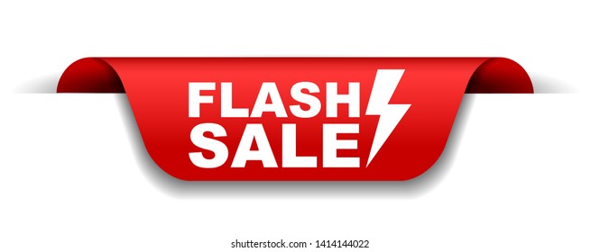 red vector illustration banner flash sale