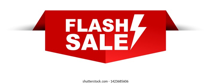 red vector illustration banner flash sale