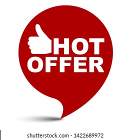 red vector illustration banner hot offer