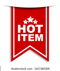 red vector illustration banner hot item