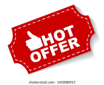 red vector illustration banner hot offer