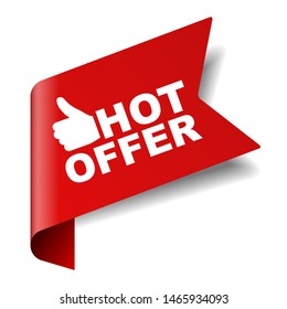 red vector illustration banner hot offer