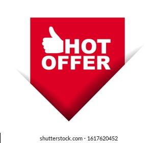 red vector illustration banner hot offer