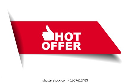red vector illustration banner hot offer
