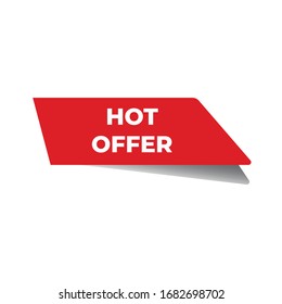oferta caliente de banner de ilustración de vector rojo