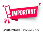 red vector illustration banner important with exclamation mark