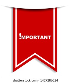 red vector illustration banner important