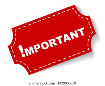red vector illustration banner important