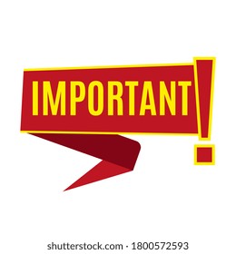 red vector illustration banner important with exclamation mark