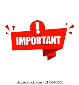 red vector illustration banner important. exclamation mark. Info sign, information icon. Business concept. Modern Web Banner.