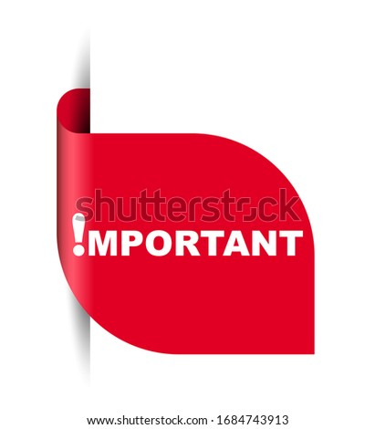 red vector illustration banner important
