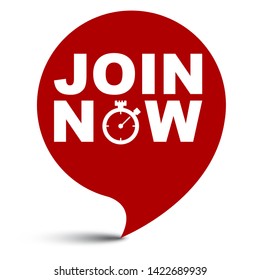red vector illustration banner join now
