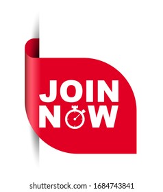 red vector illustration banner join now