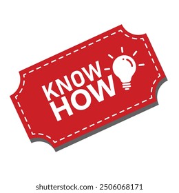 red vector illustration banner know how, tag card