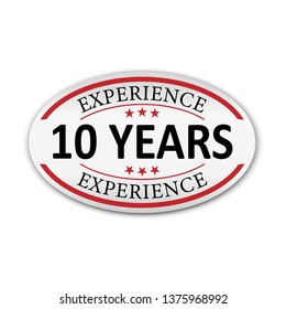 red vector illustration banner label experience 10 years